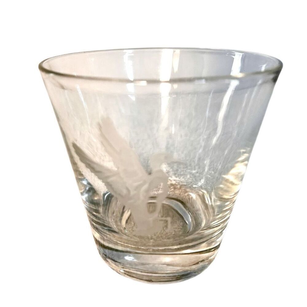 Vintage Etched Mallard Ducks Cocktail Glass